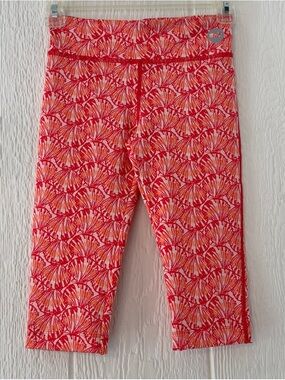 Vineyard Vines Girls Leggings Size Small Pink Orange Shell Print
